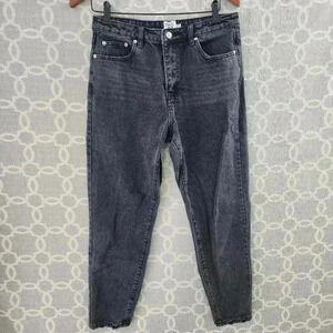 Princess Polly Mom Jean High Rise Tapered Black Women's Jeans 8